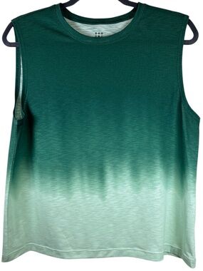 Title Nine Ravine Muscle Tank M Ombre Green Dip Dye NWOT 430990